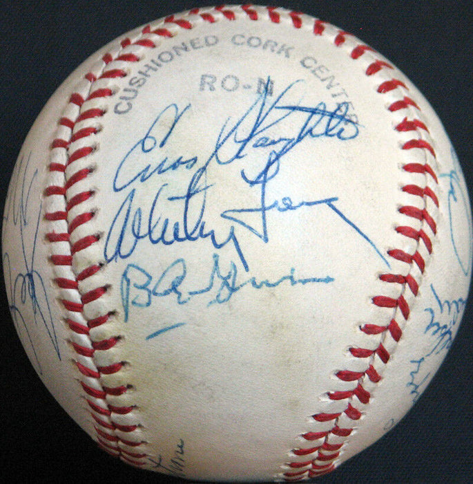 Freddie Lindstrom Stan Musial Hall Of Fame Multi Signed Baseball PSA DNA COA