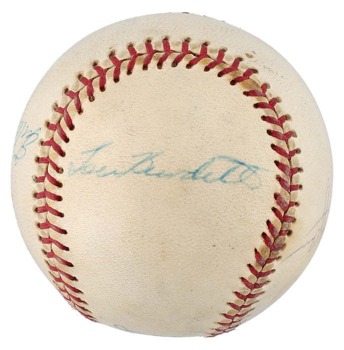Hank Aaron Eddie Mathews Signed Vintage 1973 American League Cronin Baseball JSA