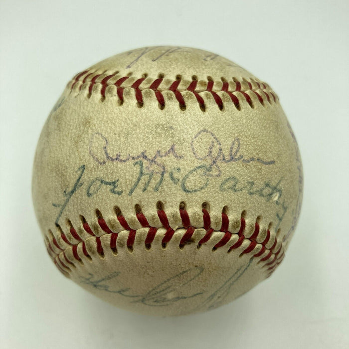 Joe Dimaggio 1960's Yankees Old Timers Day Multi Signed Baseball JSA COA