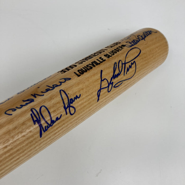 Nolan Ryan Tom Seaver  3,000 Strikeout Club Signed Baseball Bat Beckett COA
