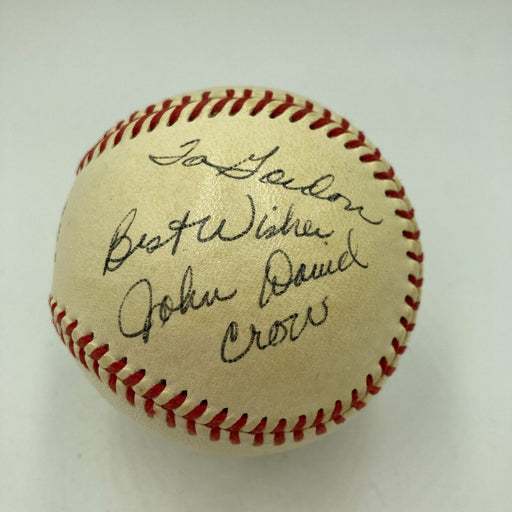 John David Crow Signed Vintage AL Baseball Heisman Trophy Winner JSA COA