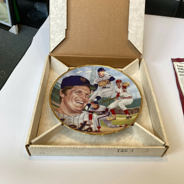 TOM SEAVER AUTOGRAPHED GARTLAN CERAMIC FULL SIZED PLATE JSA COA