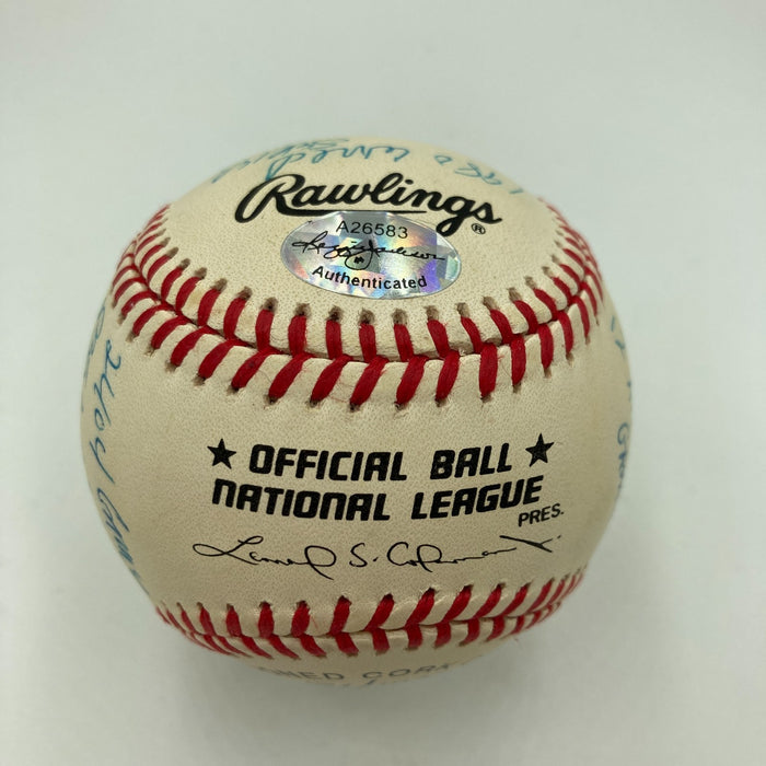 Mike Schmidt Signed Heavily Inscribed Career STAT Baseball Reggie Jackson COA