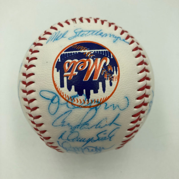 Vintage 1986 New York Mets World Series Champs Team Signed Baseball JSA COA