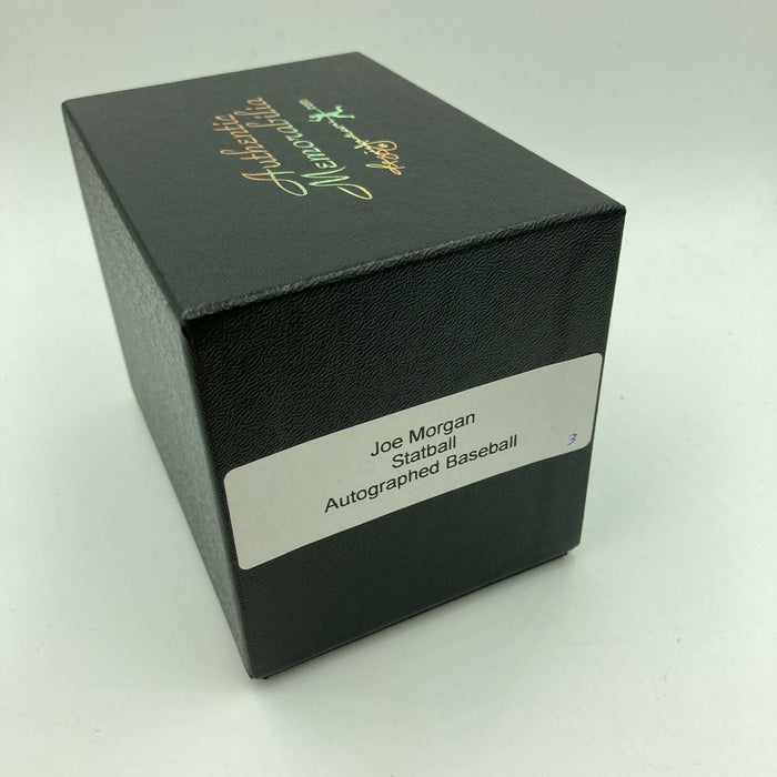 Joe Morgan Signed Heavily Inscribed Career STAT Baseball Reggie Jackson COA