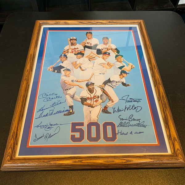 Nice Mickey Mantle Ted Williams 500 Home Run Club Signed Large Photo 10 Sigs JSA