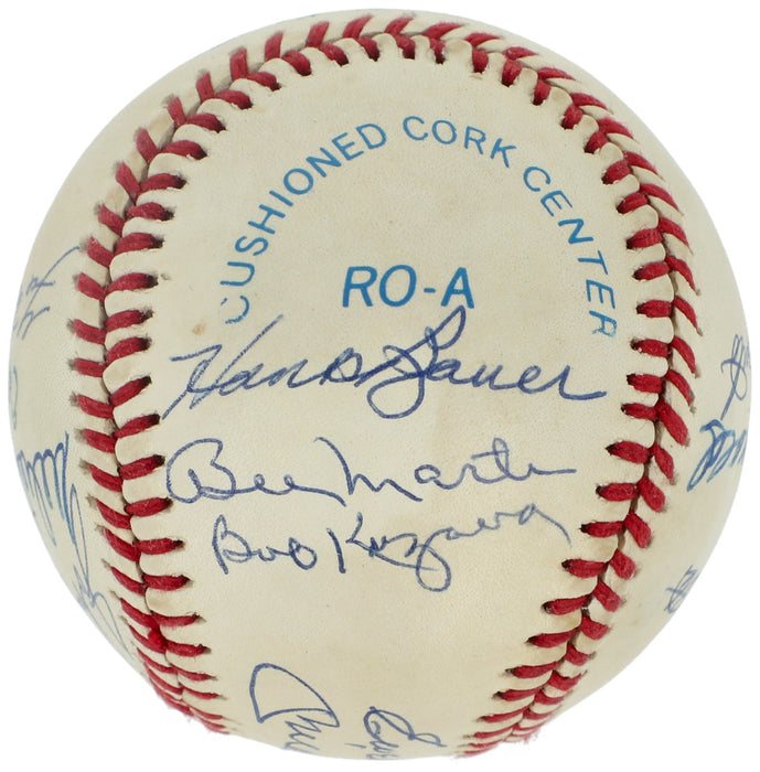 1953 New York Yankees World Series Champs Team Signed Baseball Mickey Mantle BAS