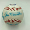 Willie Mays Leo Durocher 1987 Old Timer's Day HOF Multi Signed Baseball JSA COA