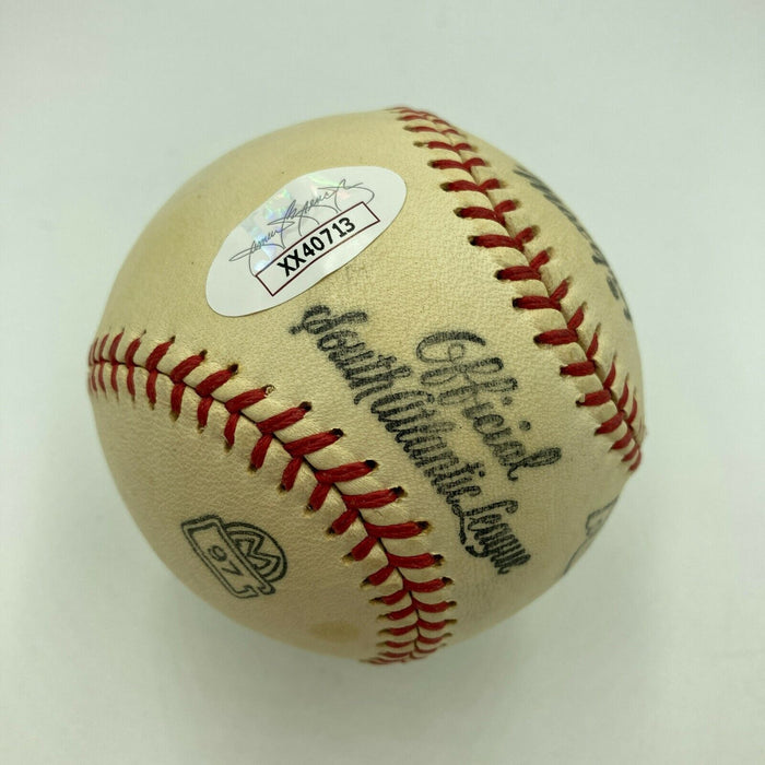 Stunning Joe Dimaggio Signed 1955 Official Minor League Baseball JSA COA