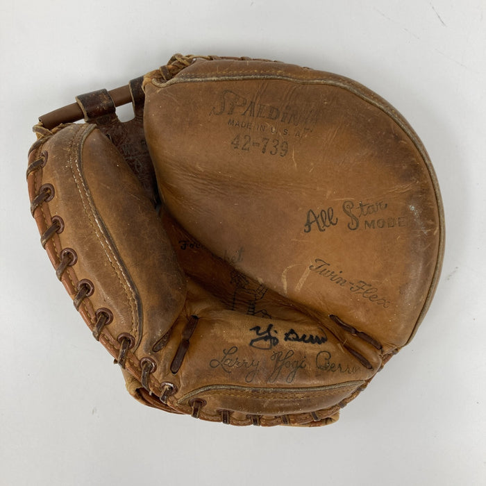 Yogi Berra Signed 1950's Spalding Game Model Catcher's Mitt Glove JSA COA