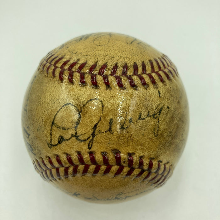 Babe Ruth & Lou Gehrig Sweet Spot 1934 Yankees Team Signed Baseball JSA COA