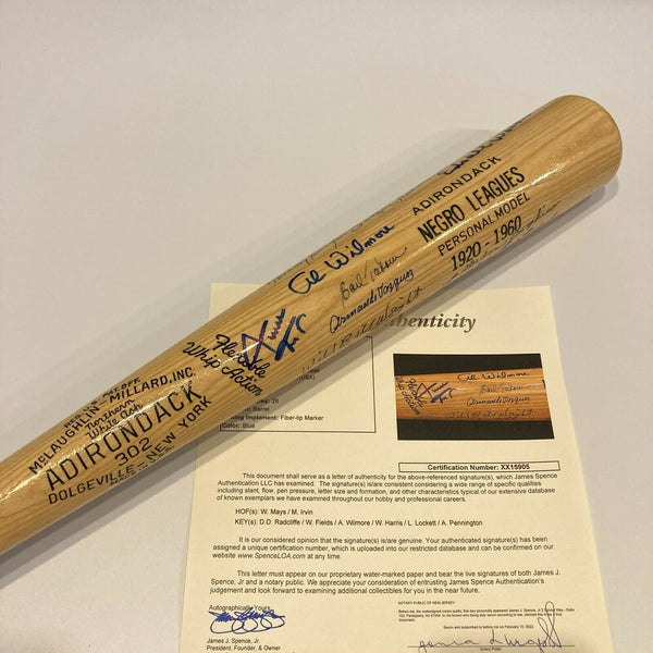 Willie Mays Negro League Legends Multi Signed Baseball Bat With JSA COA