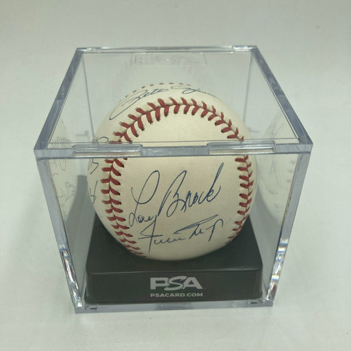 Willie Mays Hank Aaron Stan Musial 3,000 Hit Club Signed Baseball PSA DNA