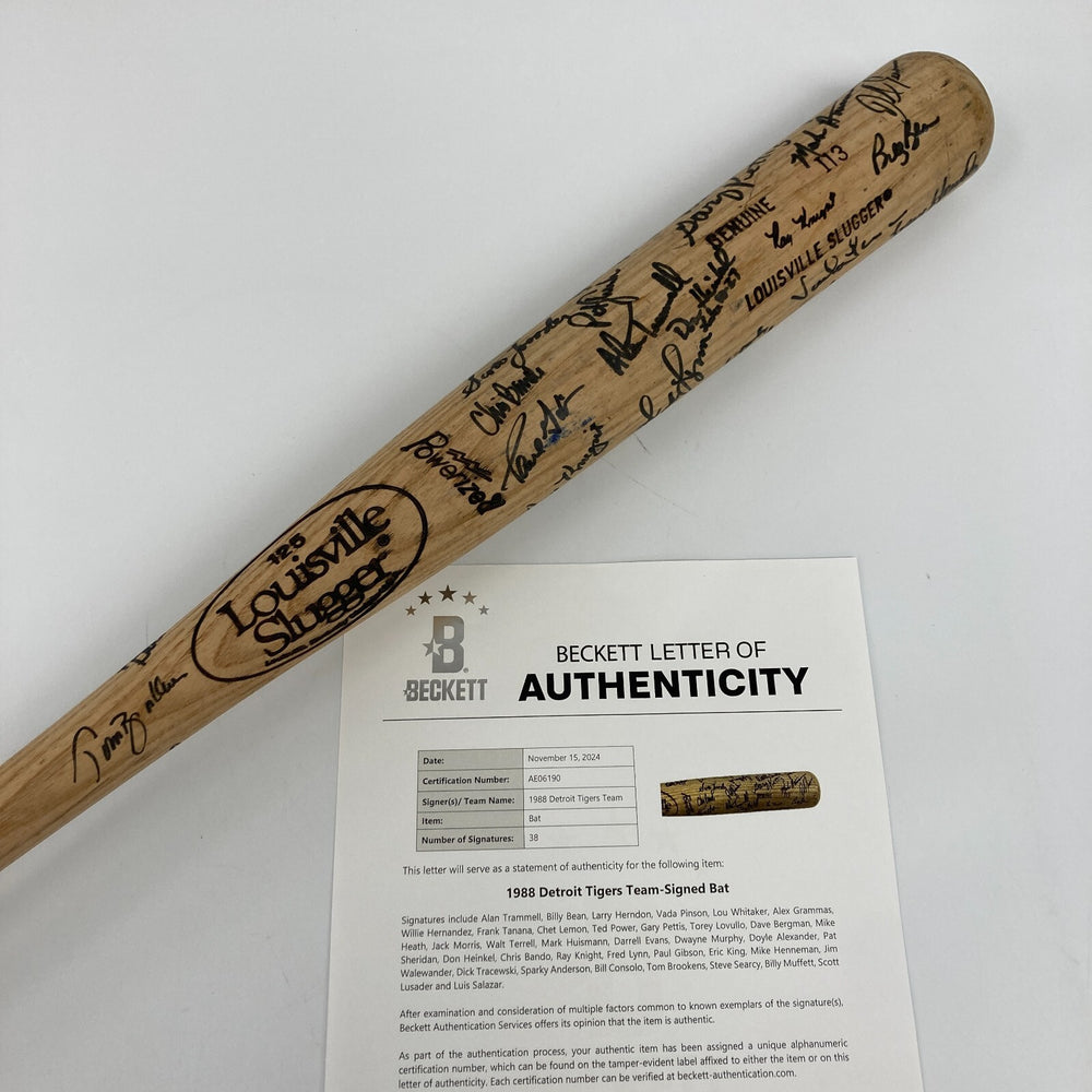 1988 Detroit Tigers Team-Signed Ray Knight Louisville Slugger Game Used Bat BAS