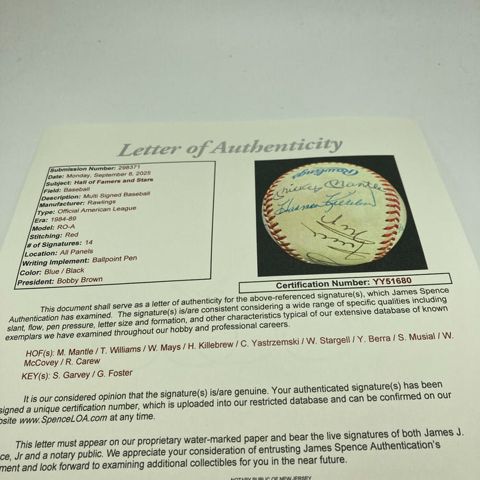 Mickey Mantle & Ted Williams Hall Of Fame Multi Signed Baseball JSA COA