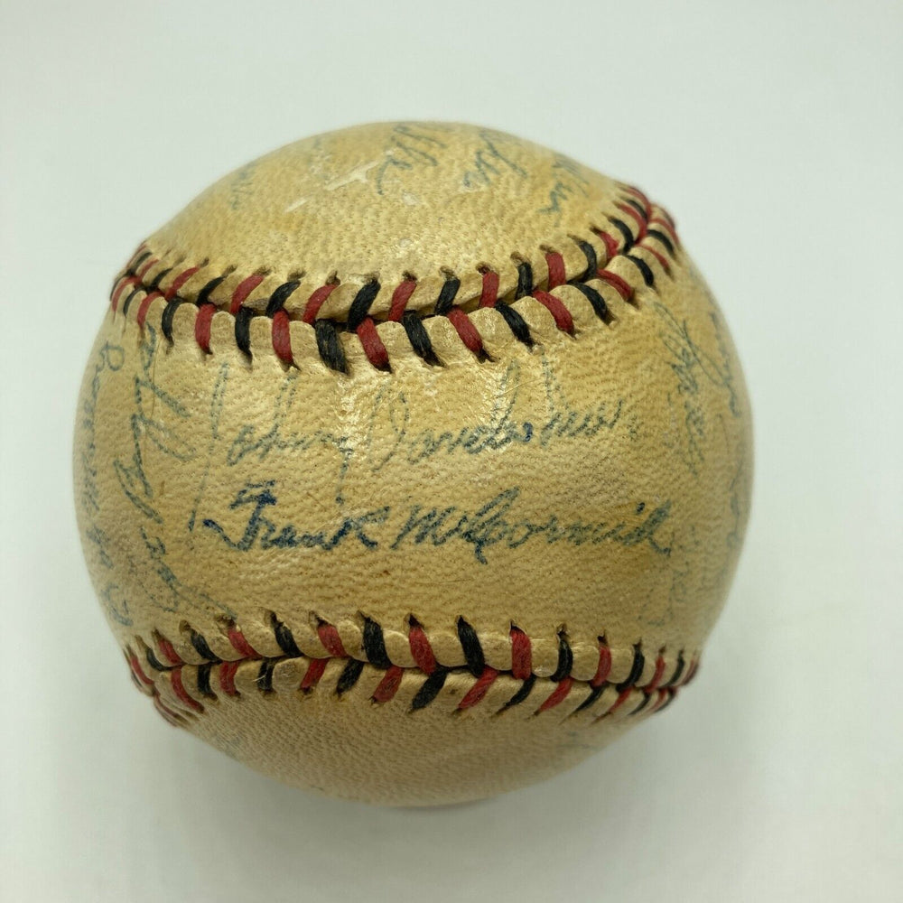 Frank McCormick 1943 Cincinnati Reds Team Signed Baseball Beckett COA