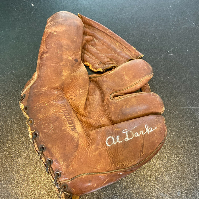 Al Dark Signed 1950's Game Model Baseball Glove With JSA COA
