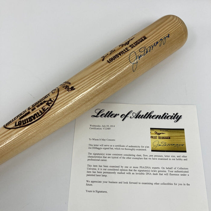 MINT Joe DiMaggio Signed Louisville Slugger Game Model Baseball Bat PSA DNA COA
