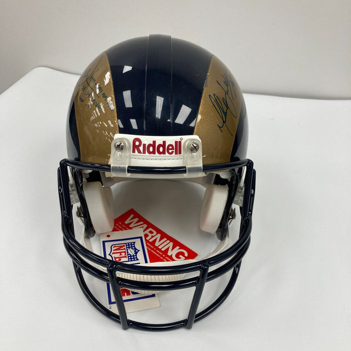 Kurt Warner Marshall Faulk Orlando Pace Signed St. Louis Rams FS Helmet JSA COA