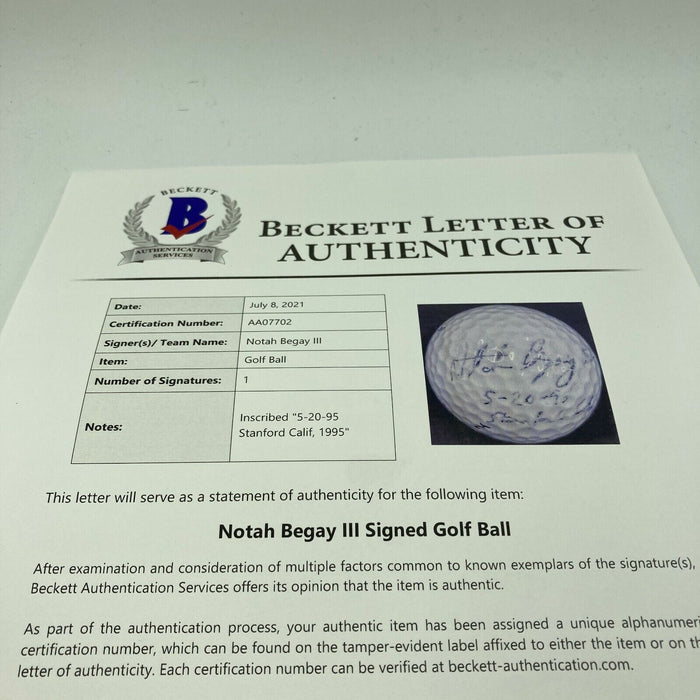 Notah Begay Early Career 1995 Signed Autographed Golf Ball With Beckett COA