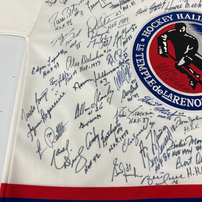 NHL Hall Of Fame Signed Hockey Jersey With 75 Signatures! Wayne Gretzky JSA COA