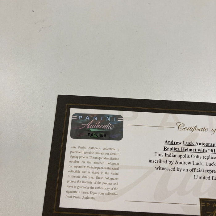 Andrew Luck Signed "#1 Pick 2012" Indianapolis Colts Full Size Helmet Panini COA