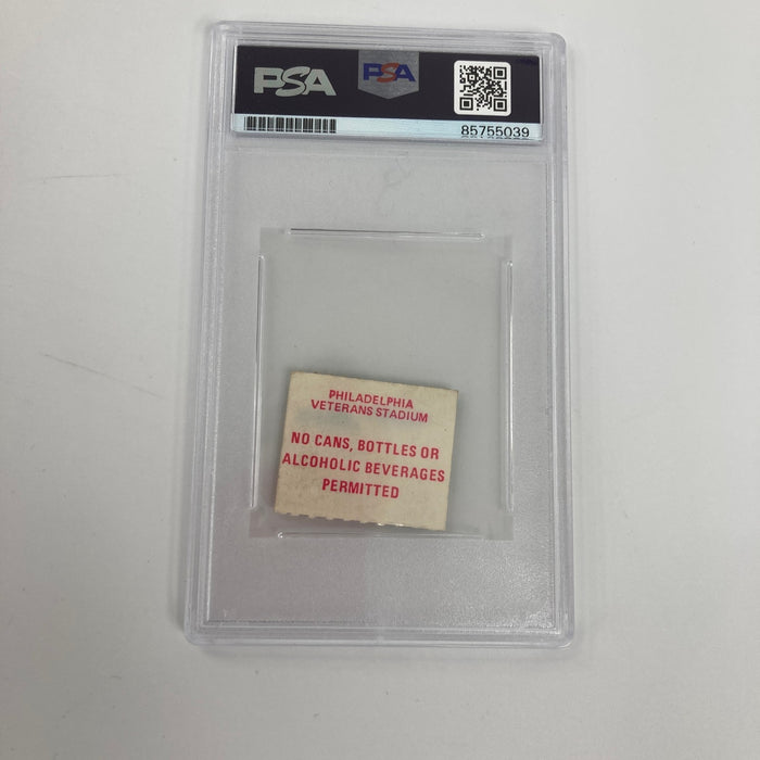 Pete Rose Signed Hit #3,631 Ticket NL Record Passed Musial August 10, 1981 PSA