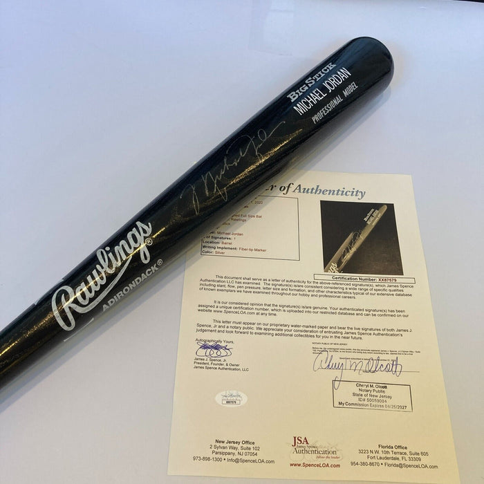 Michael Jordan Signed Rawlings Game Model Baseball Bat JSA COA