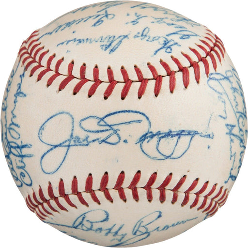 Beautiful 1948 NY Yankees Team Signed American League Baseball Joe Dimaggio PSA