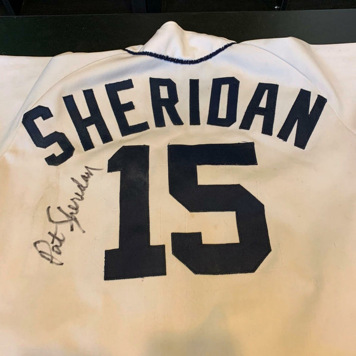 Rare 1986 Pat Sheridan & Alex Grammas Signed Game Used Detroit Tigers Jersey JSA