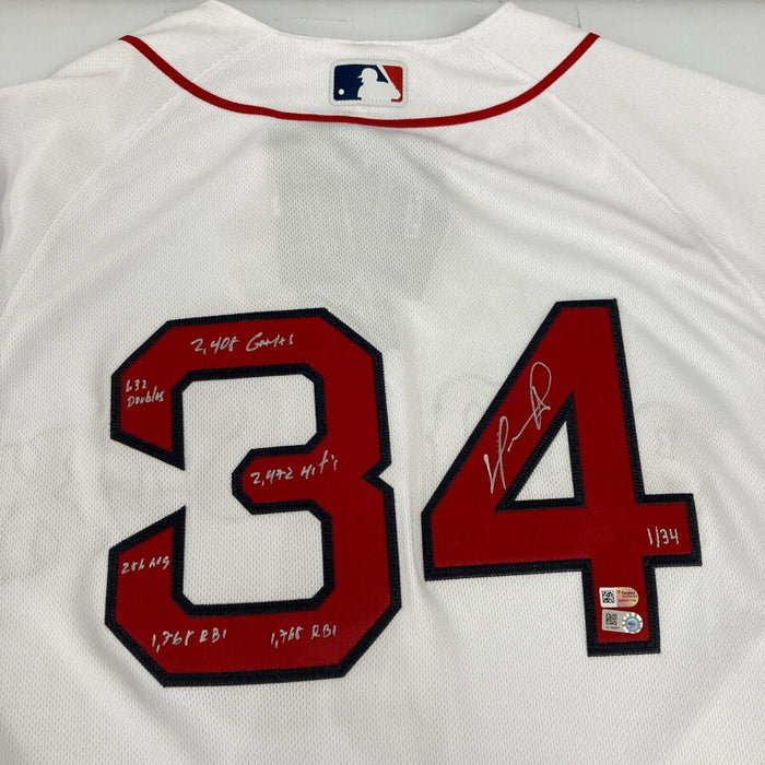 David Ortiz Signed Heavily Inscribed Boston Red Sox STAT Jersey Fanatics & MLB