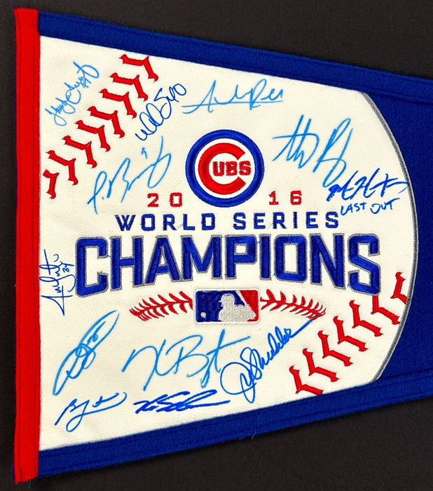 2016 Chicago Cubs World Series Champs Team Signed Large Pennant Beckett COA