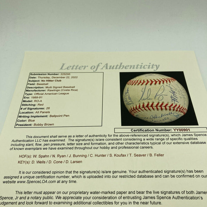 Beautiful No Hitter Pitchers Multi Signed Baseball 26 Sigs With Sandy Koufax JSA