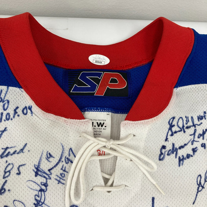 Incredible NHL Hockey Hall Of Fame Multi Signed Jersey 66 Signatures JSA COA
