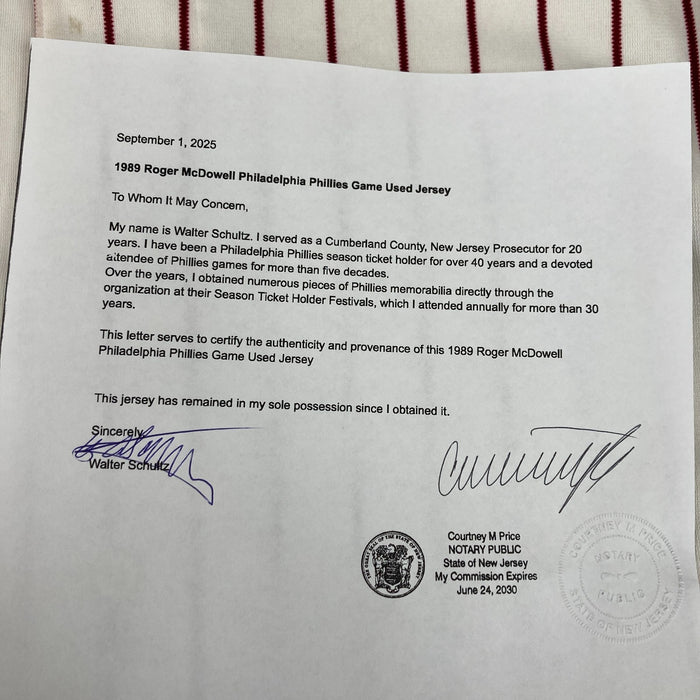 Roger McDowell 1989 Game Used Philadelphia Phillies Jersey MEARS A10 The Finest