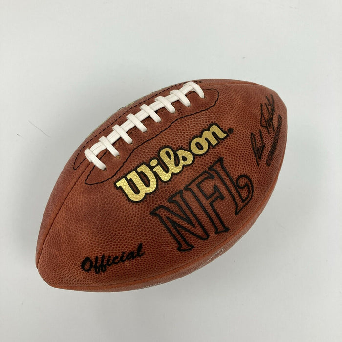 Barry Sanders Signed Heavily Inscribed STAT Football PSA DNA