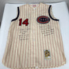 Pete Rose Signed Heavily Inscribed STATS Cincinnati Reds Jersey JSA COA