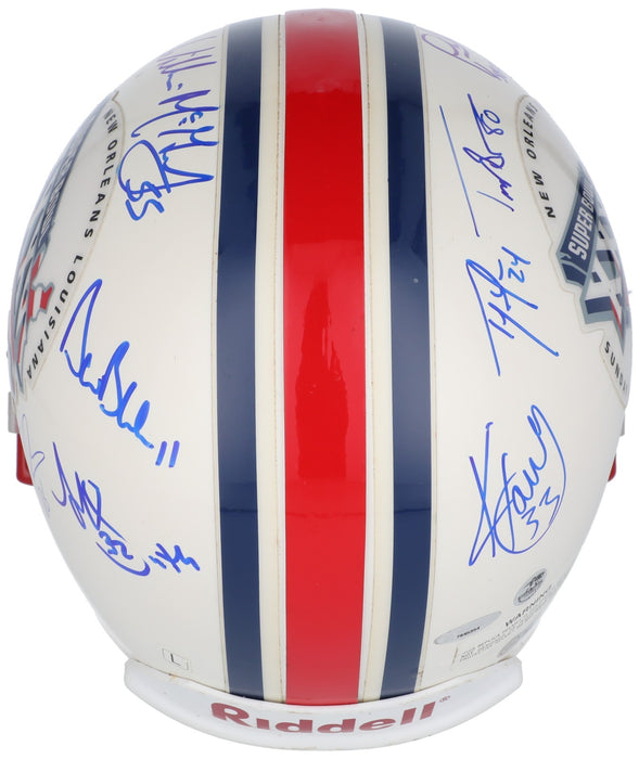 2001 New England Patriots Team Signed Helmet Tom Brady First Super Bowl Beckett