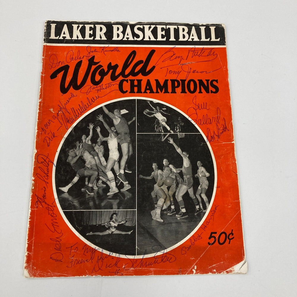 1950 Minneapolis Los Angeles Lakers NBA Champs Team Signed Program JSA COA