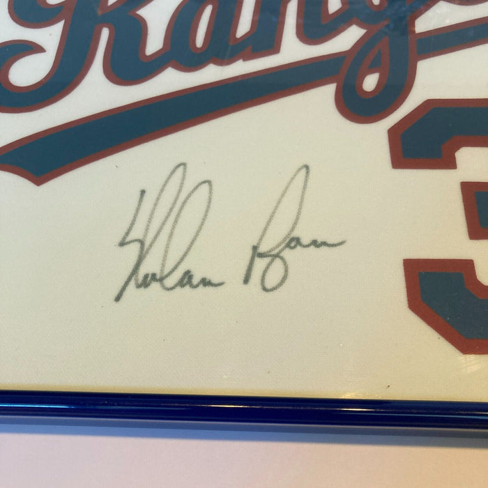 Nolan Ryan Signed 14x18 Texas Rangers Jersey Number Display With Ryan COA