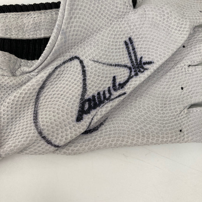 Larry Walker Twice Signed Game Issued 1990's Franklin Batting Gloves JSA COA