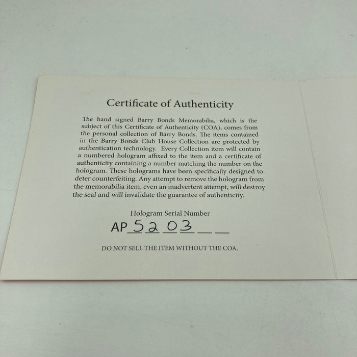 Barry Bonds 73rd Home Run Signed Game Used Baseball JSA & Barry Bonds COA