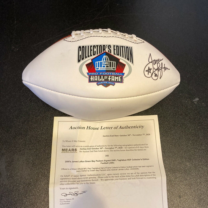 James Lofton Signed Autographed Wilson NFL Football Green Bay Packers JSA COA