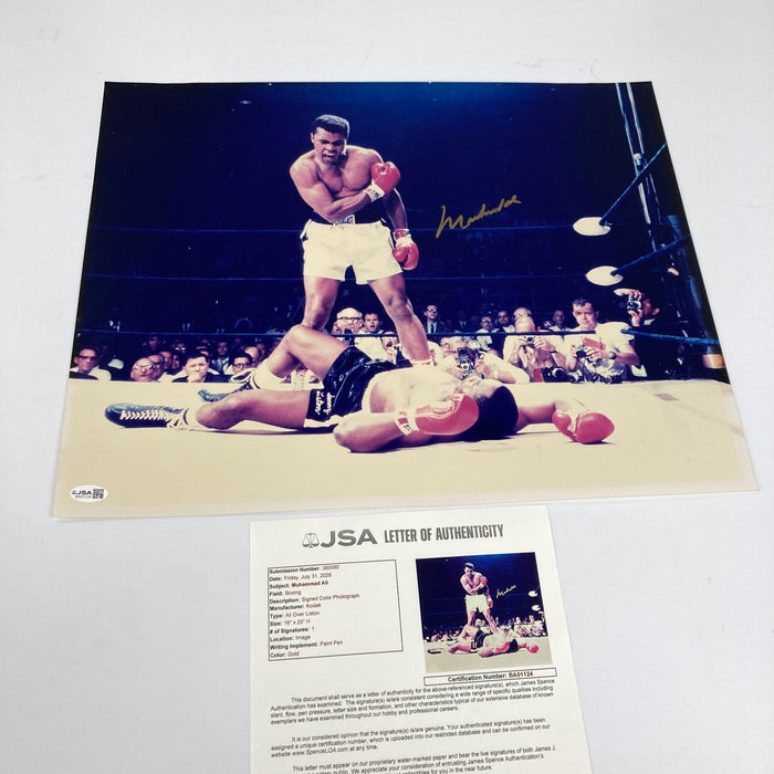 Muhammad Ali Signed 16x20 Photo VS. Sonny Liston JSA COA
