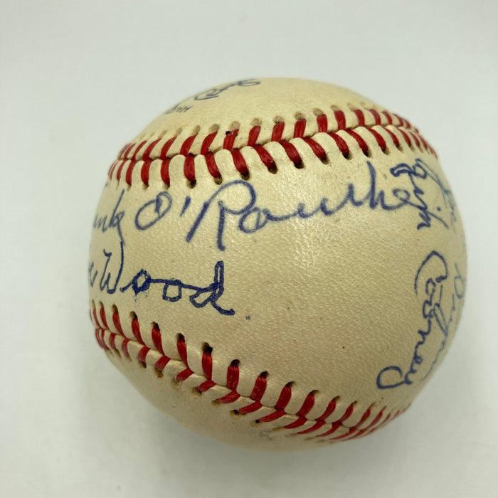 Roger Peckinpaugh  Bob Shawkey Joe Dugan Joe Wood Signed Baseball JSA COA