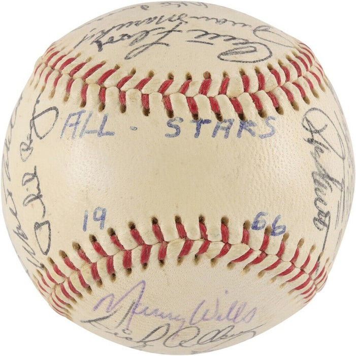 Roberto Clemente Willie Mays Sandy Koufax 1966 All Star Game Signed Baseball PSA