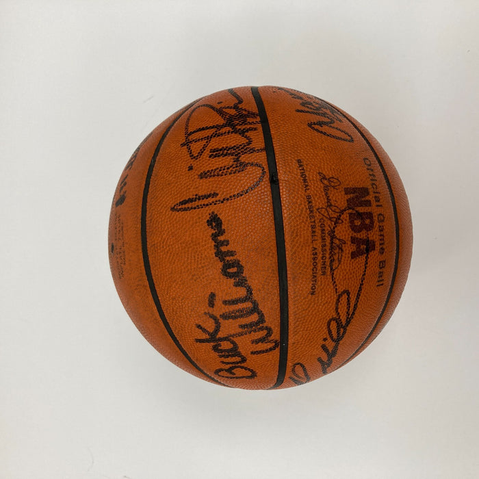 1992-93 Portland Trail Blazers Team Signed Game Used Basketball Clyde Drexler