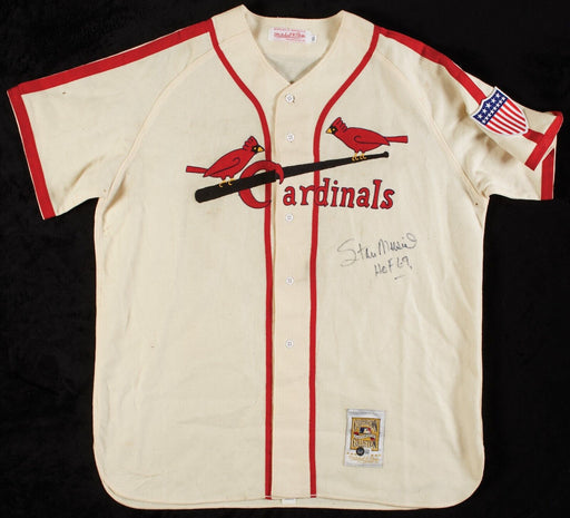 Stan Musial Signed Authentic Mitchell & Ness St. Louis Cardinals Jersey Beckett