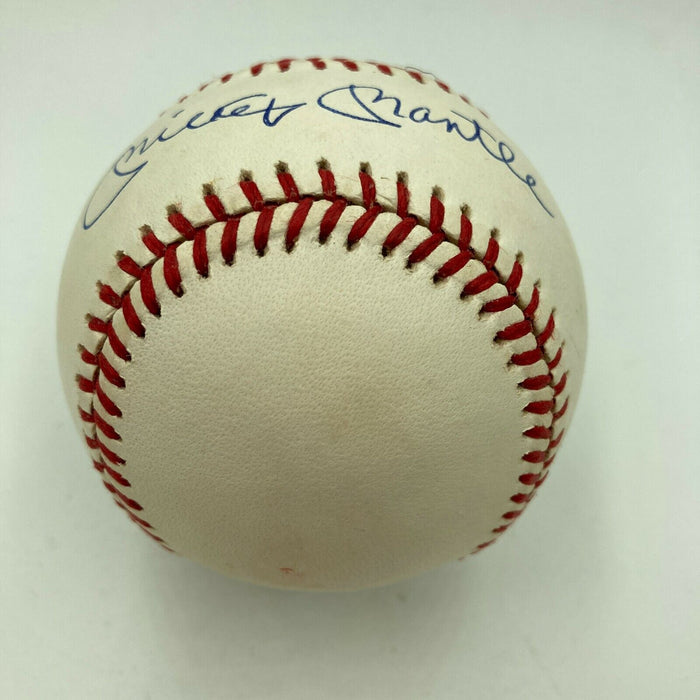 Beautiful Mickey Mantle Signed American League Baseball PSA DNA Graded MINT 9