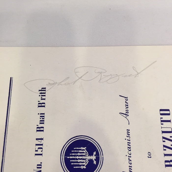 1952 Phil Rizzuto Signed Autographed B'nai Brith Awards Program PSA DNA